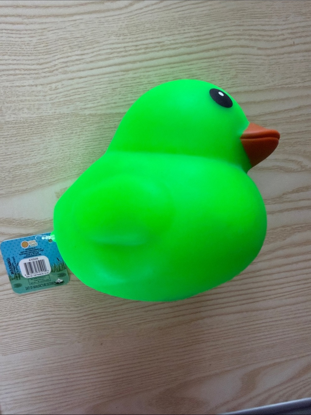 Green stretchy Rubber Duck Bath Toy - Classic Squeaky Duck- Green